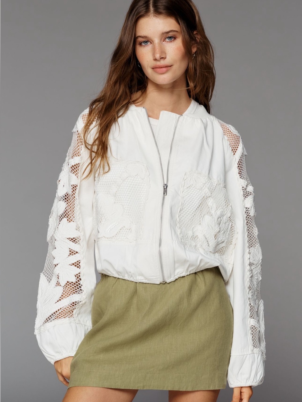 By Anthropologie Floral Embroidered
Bomber Jacket NWT SZ XS